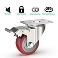 thumbnail image 6 of HOLKIE 3 inch Swivel Caster Wheels with Safety Total Lock,(4 pack)360 Degree Heavy Duty Plate Casters,Red, 6 of 9