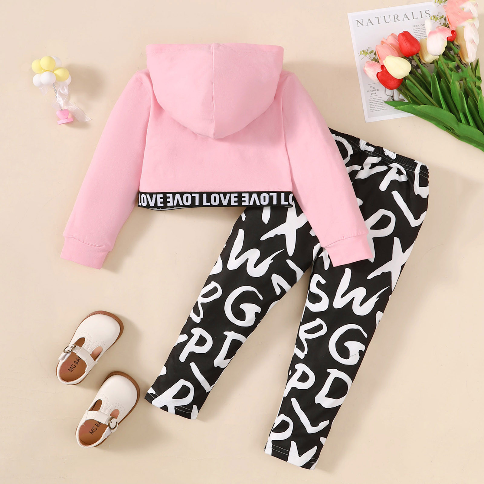 Toddler Kids Girls Outfits Baby 2 Piece Crop Tops Print Long Sleeve ...