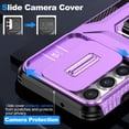 thumbnail image 2 of Allytech Rugged Case for Samsung Galaxy A25 5G, [Slide Camera Cover] [360° Rotating Kickstand] [Military Protection] [Magnetic Car Mount] Non-Slip Anti-Scratch Shockproof Heavy Duty Case - Purple, 2 of 8