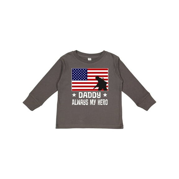 Inktastic Military Soldier Daddy Always My Hero Boys or Girls Long Sleeve Toddler T-Shirt