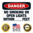 thumbnail image 7 of Danger No Smoking Or Open Lights Within Feet Sign, OSHA Danger Sign, 24x36 Corrugated Plastic, 7 of 7