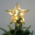 DGROEE Christmas Tree Topper Star with LED Lighted Star Treetop Rustic