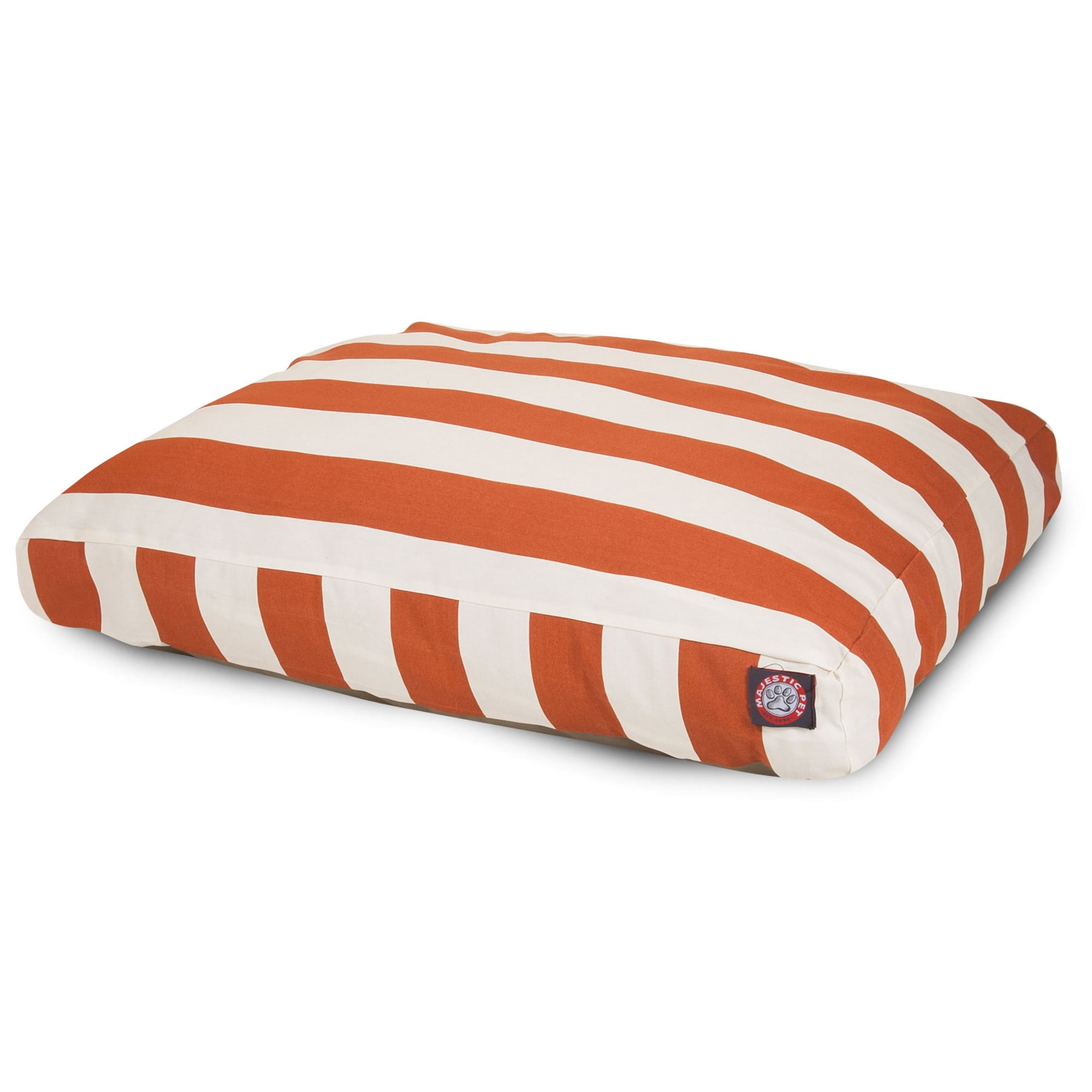 Majestic Pet | Vertical Stripe Shredded Memory Foam Rectangle Pet Bed For Dogs, Removable Cover, Burnt Orange, Large