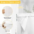 thumbnail image 4 of No Hook Shower Curtain with Snap in Liner, Green Sea Turtle Coral Summer Ocean Waterproof Fabric Bathroom Curtain Mesh Top Window, Nautical Coastal Beach Shower Curtains 48x72in, 4 of 9