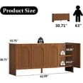 thumbnail image 2 of LKTART 63" Buffet Cabinet with Storage, Solid Wood Arched Sideboard Accent Cabinet with Doors & Adjustable Shelves, TV Console Cabinet, Large Credenza for Dining Room,Kitchen,Entryway, 2 of 10