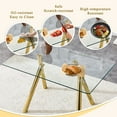 thumbnail image 2 of Oufan 51" Dining Table, Modern Rectangular Kitchen Table with Tempered Glass & 4 Sturdy Metal Legs, Kitchen Table for Dining Room, 2 of 10