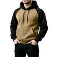 thumbnail image 4 of Hoodies For Men Pullover Long Sleeve Sweatshirts Casual Thermal Vintage Work Pullover,Khaki 3XL, 4 of 5