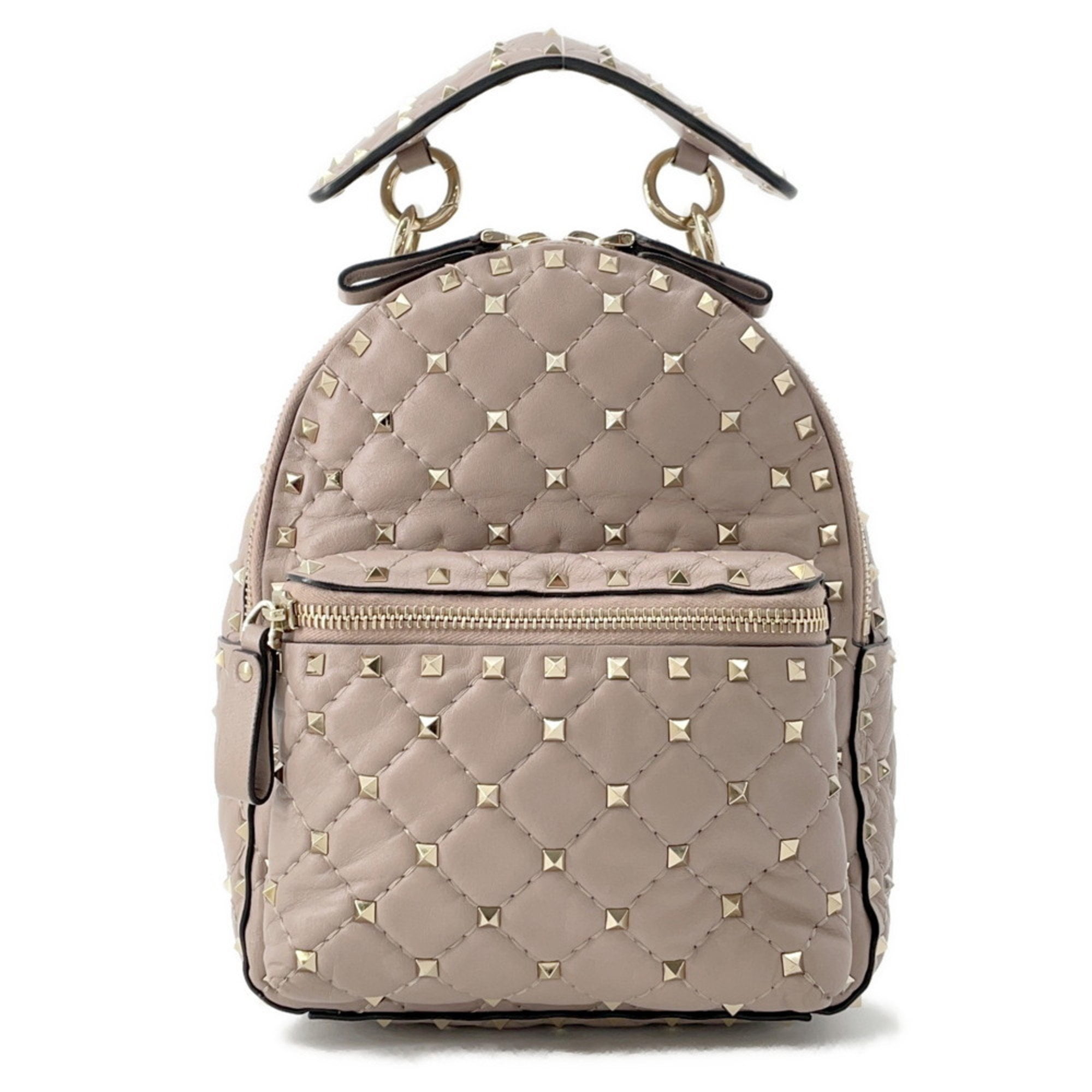 Valentino Backpack Rockstud Spike Mini SW2B0B63NAP VALENTINO Valentino Garavani Lambskin VLTN Print Quilted Mini Rockstud  main image 2