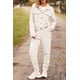 thumbnail image 4 of Conjunto Coordinado PRETTYGARDEN Camisa-abrigo y Pantalón Deportivo Beige Talle S, 4 of 8
