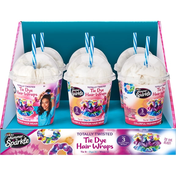 Cra-Z-Art Shimmer 'n Sparkle Totally Twisted Tie Dye Hair Wrap Hair & Scrunchie Kit