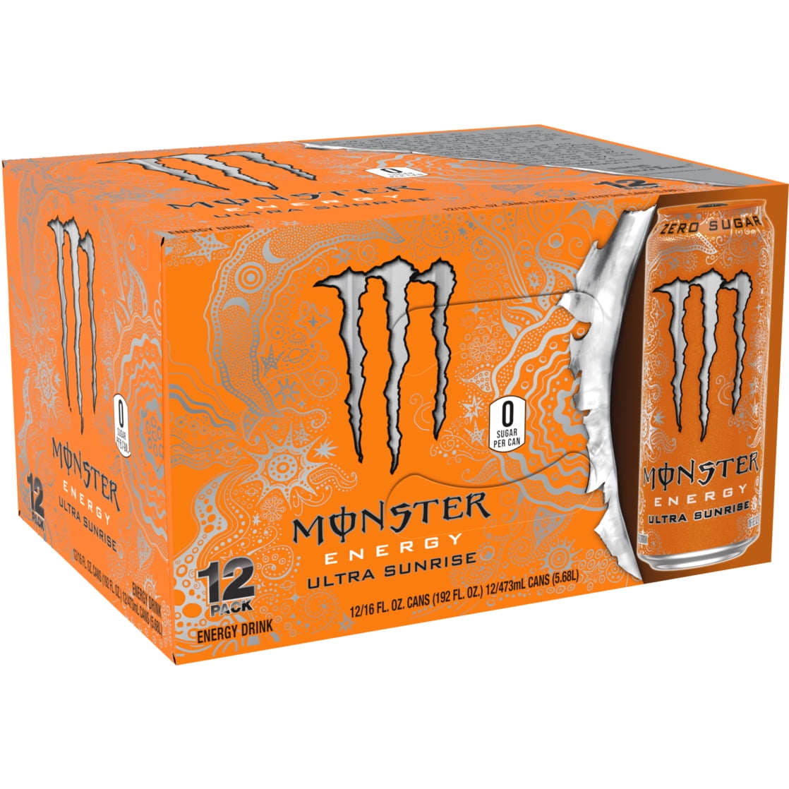 Monster Energy Ultra, Sunrise, Sugar Free Energy Drink, 12 pack - 16 fl oz