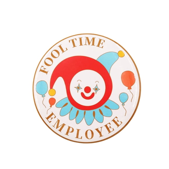 Broche de aleación Fool Time Employee Clown, 5,8 x 5,8 cm