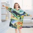 thumbnail image 5 of FORMRS Wearable Blanket Hoodie with Sleeves for Kids Cozy Flannel Sweatshirt, Art Field, 5 of 7
