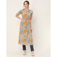 thumbnail image 2 of Moomaya Printed Long Slit Top, Womens Cotton Long Tunic Casual Tops, 2 of 9