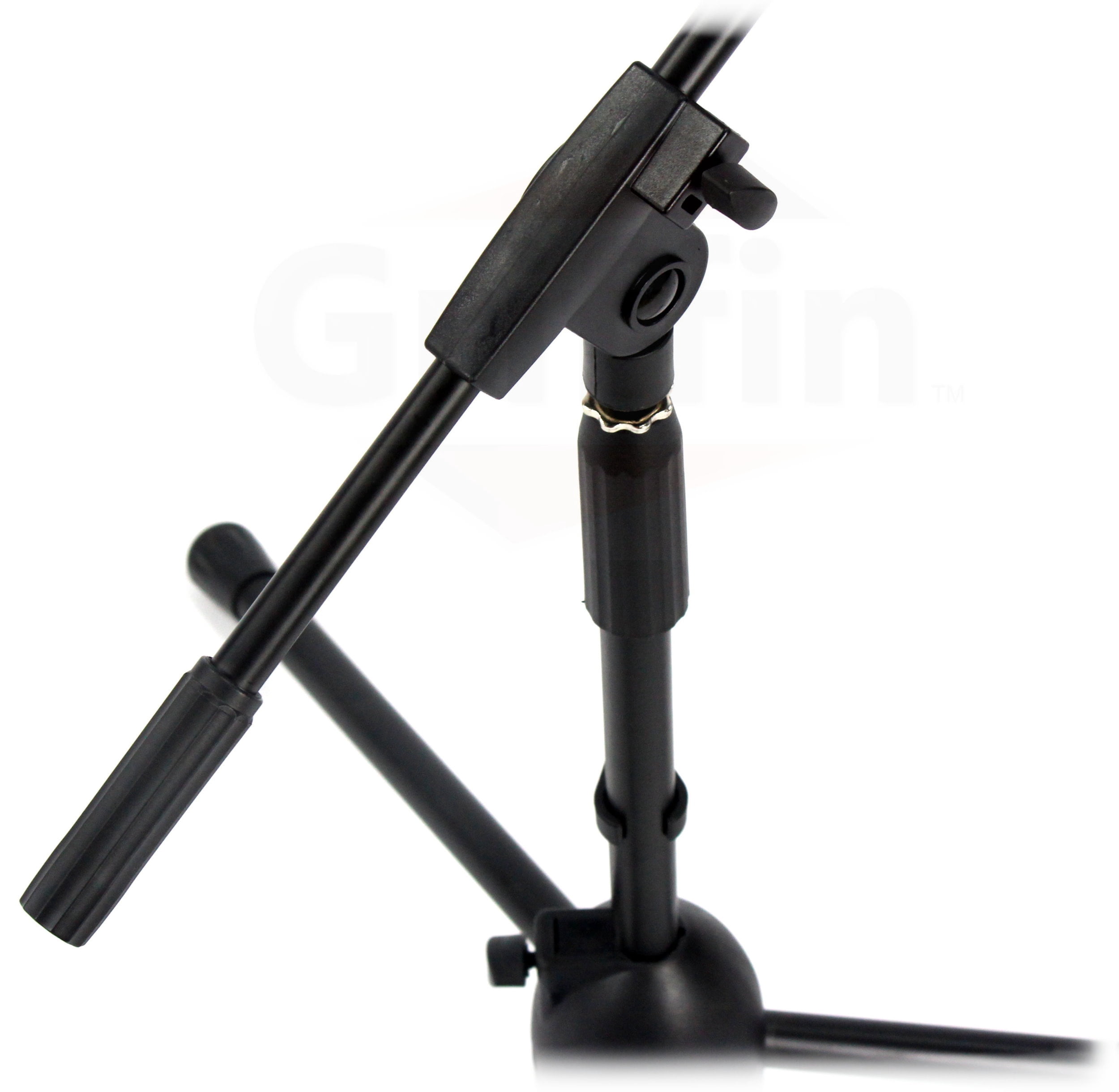 4 PACK - Griffin Low Profile Microphone Stand Short Tripod Mic Stand Mount with Boom Arm for Bass Drum, Studio Recording, Stage Monitor Speakers & Guitar Amplifiers Small Height Telescoping Holder