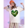 thumbnail image 1 of Women's Plus Size St. Patrick's Day Shamrock Heart Graphic T-Shirt, Casual Crew Neck Short Sleeve ToCamisetas de verano para mujer, manga corta, cuello redondo, casual, lindo, con gráficos, camisetas, 1 of 8