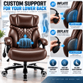 thumbnail image 3 of Qusaphy 800lbs Big and Tall PU Leather Executive Office Chair for Adults, Reclining Backrest, Spring Cushion, Lumbar Support, Ergonomic Armrest, Home Office Desk Chair, 3 of 7
