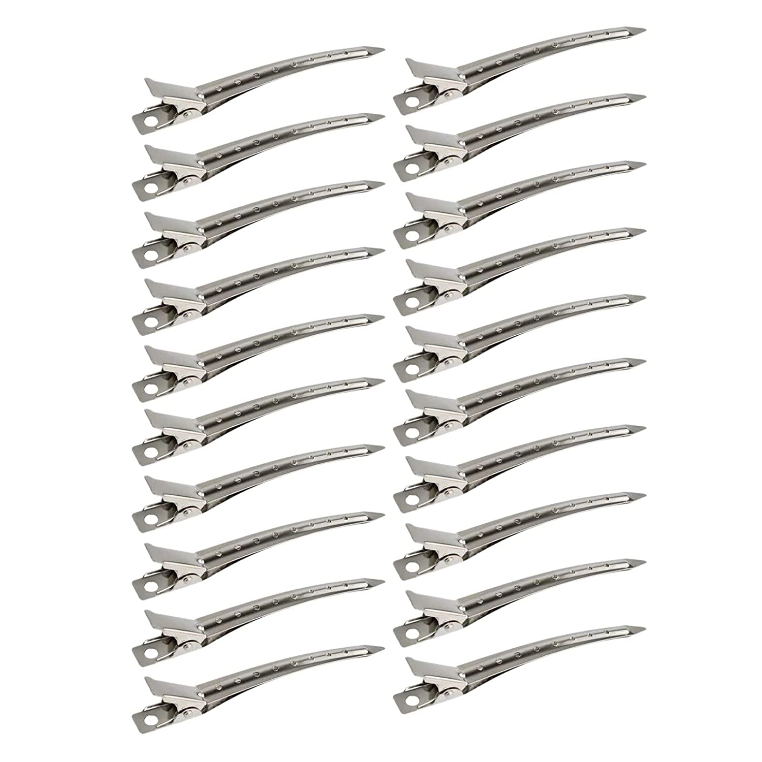 Suuchh 24 Packs Duck Bill Clips Salon Use Metal Hair Clips for Men Women Barbershop Use Hair Clips Hair Hair Clip Holder (Silver, One Size), Men's
