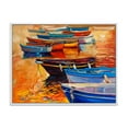 thumbnail image 1 of Designart Bateaux dans le port pendant le coucher du soleil chaud de Colourd I ART MURAL À CADRE FLOTTÉ, 1 of 4