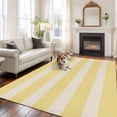 thumbnail image 3 of Yellow Striped Area Rug 8x10 Washable Rug Non Slip Beige Retro Minimalism Abstract Stripes Large Area Rug Soft Stainresistant Indoor Floor Carpet for Living Room Bedroom Office Dining Room Nursery, 3 of 9