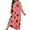 Red, variant on Womens Plus Size Long Nightgown Trendy Love Heart Print Long Sleeve House Dress Cute Sleepwear