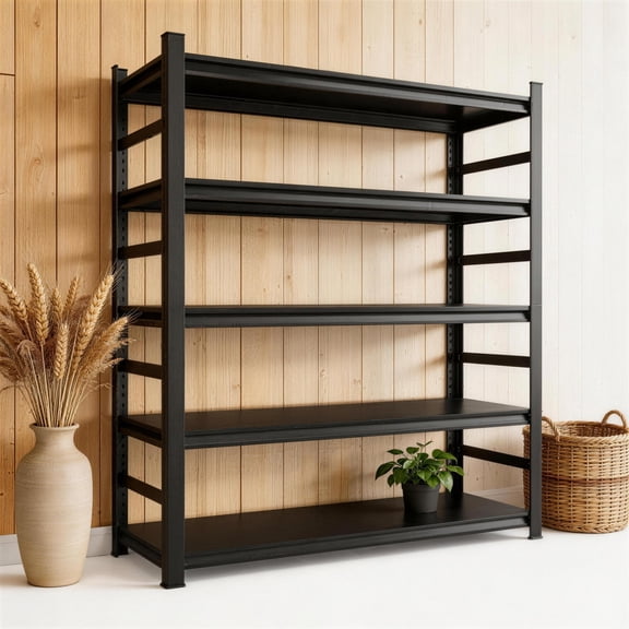 48"W Garage Shelving Heavy Duty 3000LBS Storage Shelves Metal Shelving Unit 5 Tier Adjustable Storage Rack & Shelving for Basement, Warehouse, Pantry, Closet, Kitchen 48"W × 24"D × 88"H