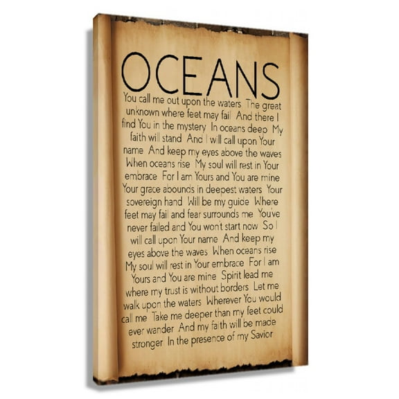 Oceans Lyrics Wall Art Prints Poster Nature Paintings on Canvas Living Room Deco Decor Printed Canvas Wall Decorative Contemporary Pictures
