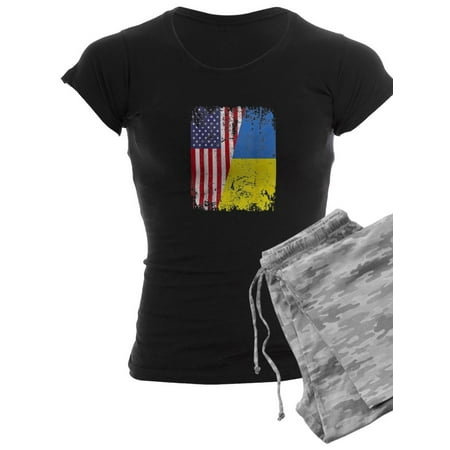 

CafePress - Ukrainian Roots Half American Flag Ukraine Pajamas - Women s Dark Pajamas