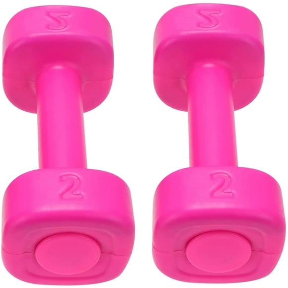 1 Pair Water Filled Dumbbells Portable Adjustable Weights Dumbbells for Women Girl Kids Strength Training Fitness Equipment Rosy