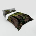 thumbnail image 3 of Ambesonne Forest Bedding Set 3 Pcs, Trees Autumn Wilderness, Twin, Green Pale Pink, 3 of 3
