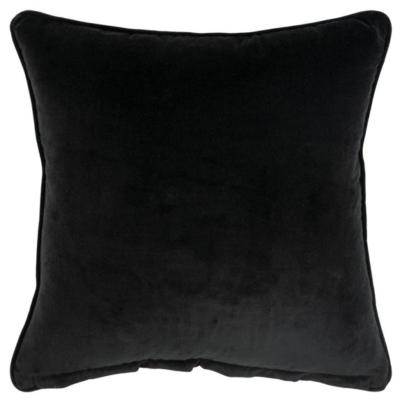 Connie Post 20" x 20" Cotton Velvet Pillow Cover in Black