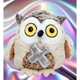 thumbnail image 4 of DolliBu Fat Brown Owl Stuffed Animal with Silver Cross Plush - Religious Baby Baptism Gifts for Boys and Girls Dedication Christening Gifts Plush Prayer Toy, Healing Stuffed Animal Toy- 10 Inches, 4 of 6