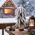 thumbnail image 6 of Miwamany Mini Flocked Christmas Tree, 10 inch Tabletop Snowy Cedar for Xmas Decor, Winter Holiday Centerpiece for Mantel Shelf Home, Small Pre-lit Ornament, 6 of 7