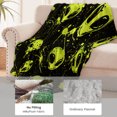 thumbnail image 5 of Alien Blanket for Adults Kids Boys, Flannel Alien Blankets Gifts, Street Art Style Alien Throw Blanket for Sofa Couch Bed Living Room Soft Warm Cozy Alien Decor 60" x 50", 5 of 7