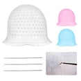 thumbnail image 3 of Casquette de Mise en Valeur en Silicone pour Salon, Teinture Capillaire, Casquette Réutilisable en Silicone avec Aiguille Blanche, Filet de Soins Capillaires en Polyester, 3 of 3
