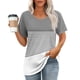 thumbnail image 4 of Camisetas de Manga Corta para Mujeres Moda Impresa Cuello Redondo Camiseta, Lentejuelas Detalle para Primavera Verano Casual Y Fiesta, 4 of 9