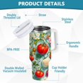 thumbnail image 2 of Yayeee 40oz Double-Wall Insulated Stainless Steel Tumbler with Handle Bottle, Green Floral Tomatoes, 2 of 8