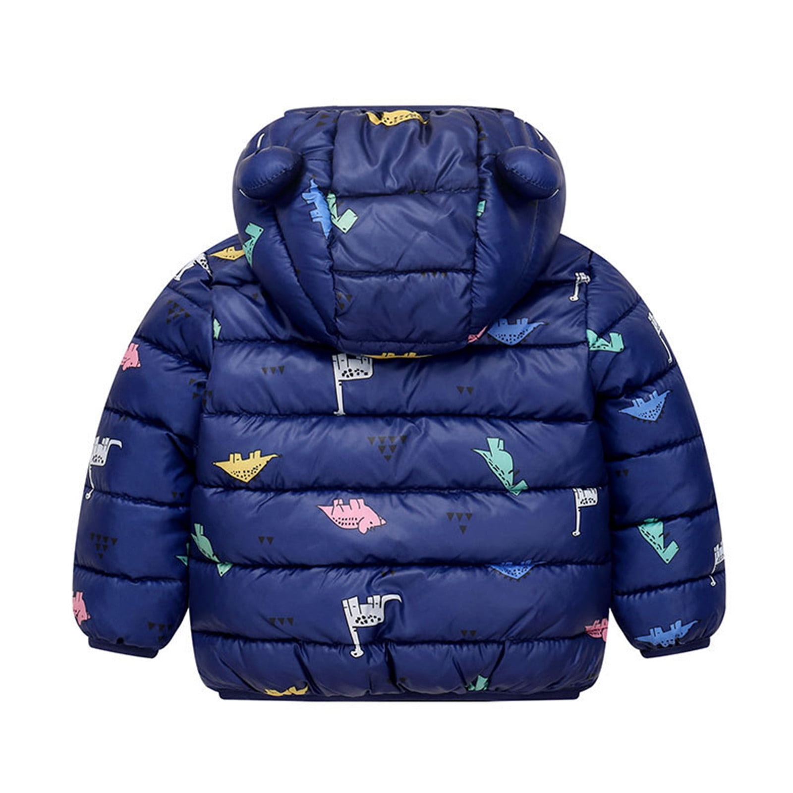 TopLLC Winter Down Coats for Kids Baby Boys Girls Light Zipper Puffer Padded Jacket Dinosaur Bear Hoods Infant Outerwear Walmart