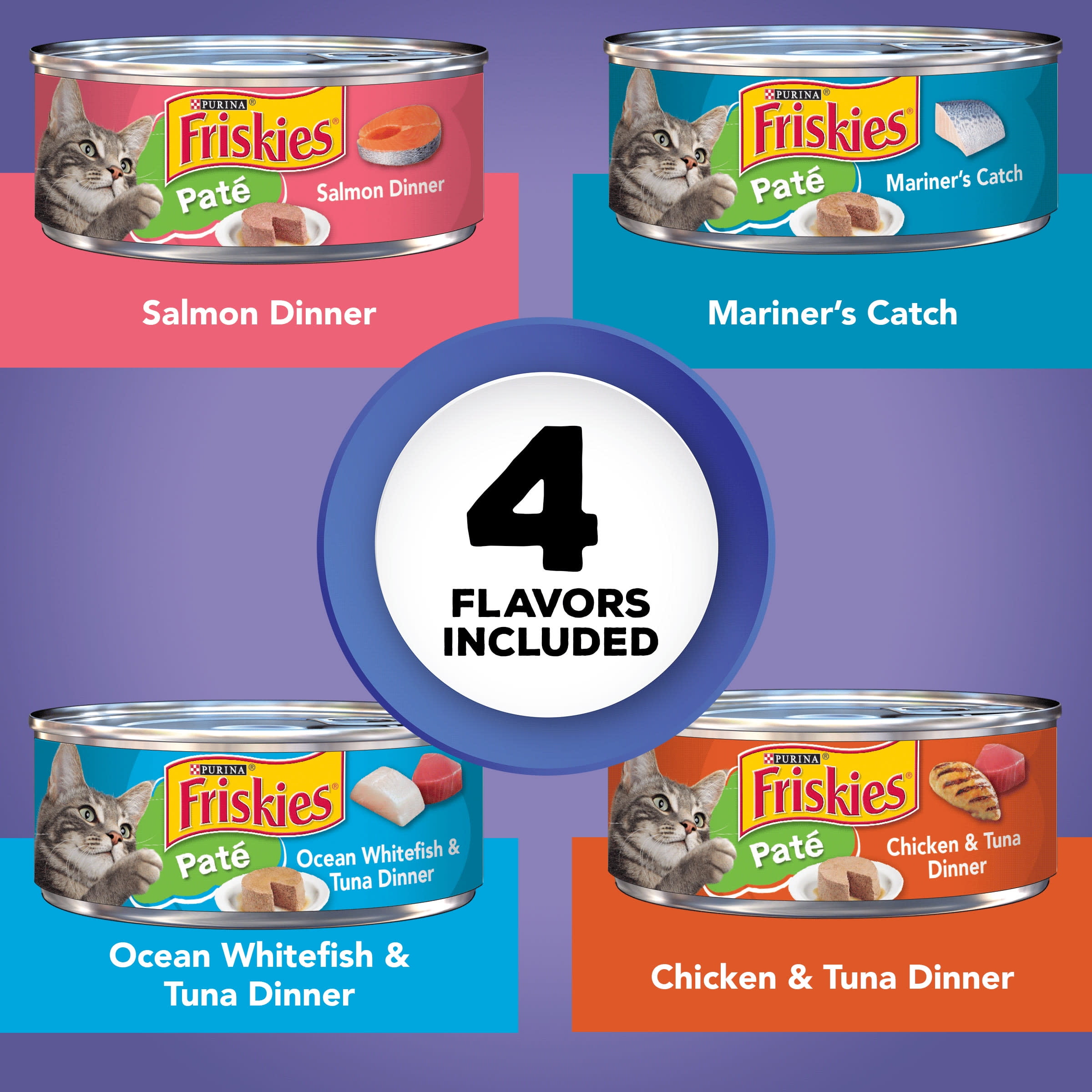 Purina Friskies Seafood and Chicken Wet Cat Food Variety Pack, 5.5 oz Cans (40 Pack) - 3