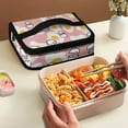 thumbnail image 4 of KUIFORTI Lunch Bag Insulated Lunch Pouch Reusable Food Container Travel Hiking Camping Handbag with Pocket, Poached Egg Print, 4 of 7