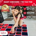 thumbnail image 6 of Swooc Games® - 2-in-1 Vintage Giant Checkers & Tic Tac Toe Game W/ Mat (4ft x 4ft) - 100% Machine-Washable Canvas - Giant Outdoor Games For Kids - Giant Lawn Games - Yard Games For Kids - Giant Games, 6 of 7