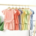 thumbnail image 2 of Tshirt, 2Pcs/Set Baby Tshirt Kit Round Neck Sweat Absorption Skin Friendly Kids Unisex Tops Pants Suit for Summer, 2 of 2