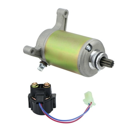 Hity Motor Starter & Relay for Yamaha Warrior 350 YFM350 1987-2003| Big Bear 350 4x4 1987-1996| Moto-4 350 1987-1995| Kodiak 400 1993-1995| TerraPro 350 1988, 1UY-81890-00-00 18756 SMU0065 410-54018