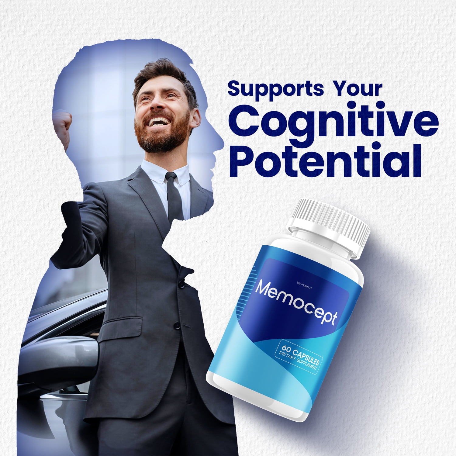 Memocept Capsules – Memocept Natural Blend Memory Focus Support Supplement, 3 Pack, 180 Capsules