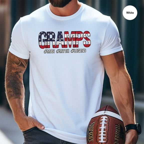 Gramps Man Myth Legend TShirt Fatheramp39s Day Gift 4th of July Papa Shirt Indepence Day F
