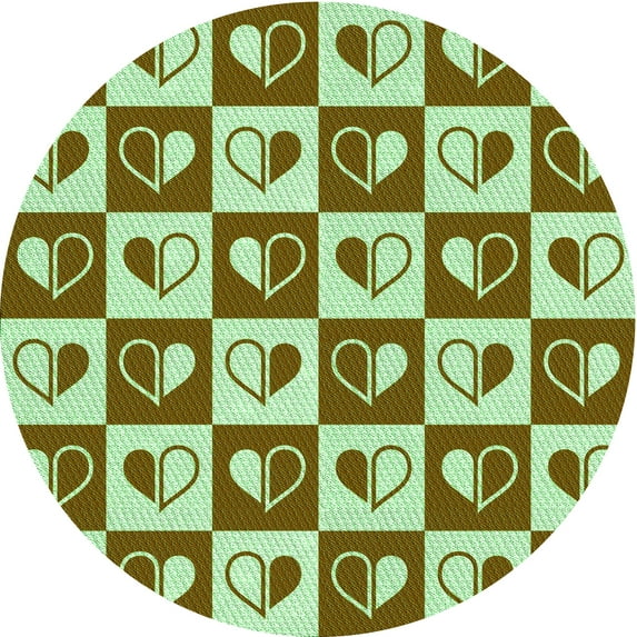 Ahgly Company Indoor Round Patterned Dark Bronze Brown Area Rugs, 5' Round