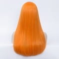 thumbnail image 3 of RightOn 26" Orange Wig Long Straight Hair Wig Bright Orange Wig Orange Yellow Wigs Charming Women Girls Straight Wigs for Cosplay Party or Daily Use with Wig Cap, 3 of 6