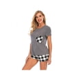 thumbnail image 4 of Ensemble de Pyjama pour Femmes à Manches Courtes, Vêtements de Nuit, Ensembles de Pyjamas, Vêtements de Nuit 2 Pcs pour Dames, 4 of 5