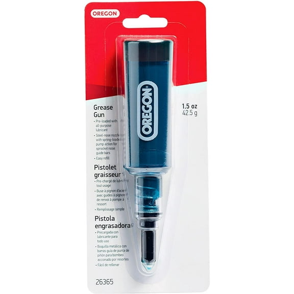 Oregon Grease Gun for Chainsaw - Universal All Purpose Lubricant, Easy Refill, 26365