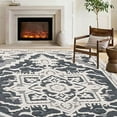thumbnail image 7 of EastVita Area Rugs Carpets Runner Rug for Living Room Shag Rug Bedroom Rug Vintage Boho Grey Rug Bathroom Rugs High Low Pile Medallion Throw Rugs Stain Resistant Carpet grey 9*12ft, 7 of 7